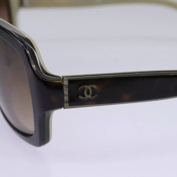 CHANEL Sunglasses plastic Brown CC Auth am7632 - Picture 9 of 15